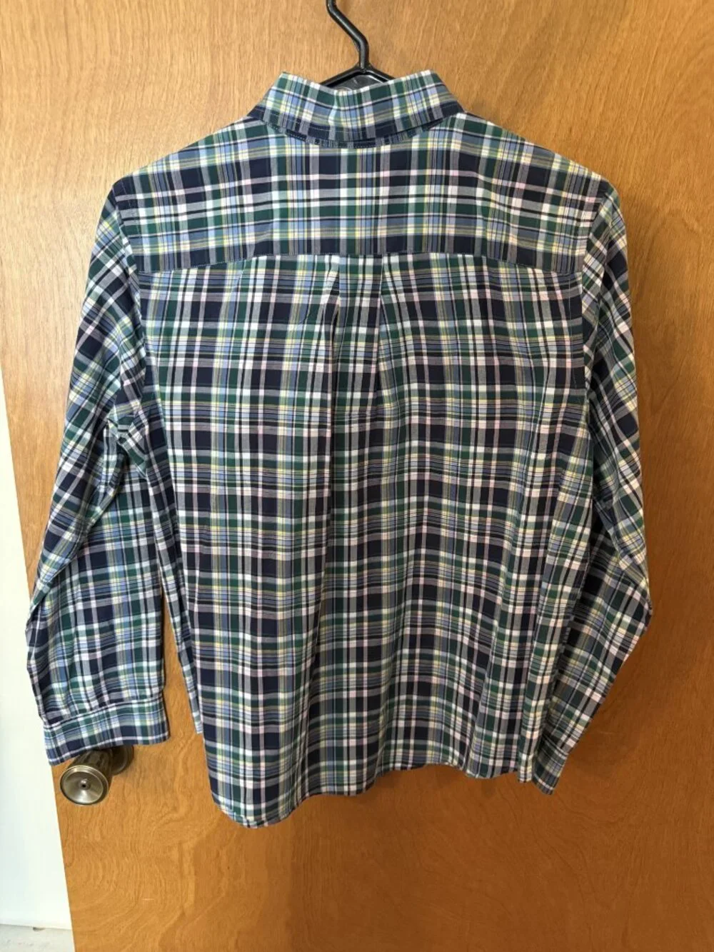 Boys Large 14-16 Ralph Lauren Polo Button Down Long Sleeve Blue Plaid Shirt Logo